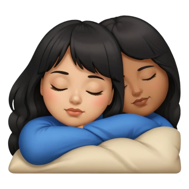 Latina girl with bangs black long hair plus size sleeping sticker