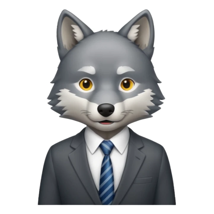 wolf in business suit (without whiskers) sticker