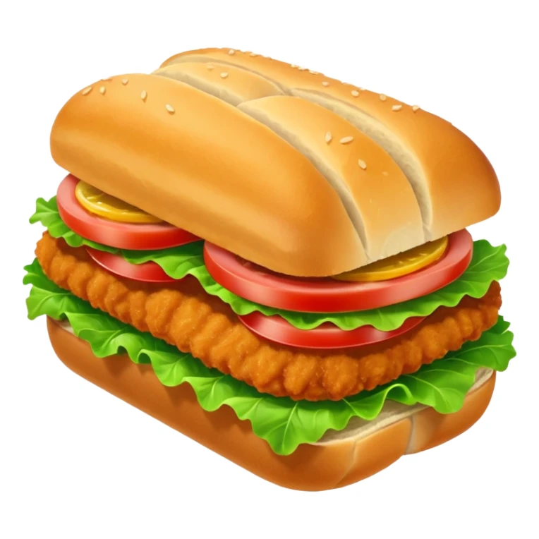 schnitzel sandwich: an oblong roll topped with a schnitzel, served on a lettuce leaf sticker