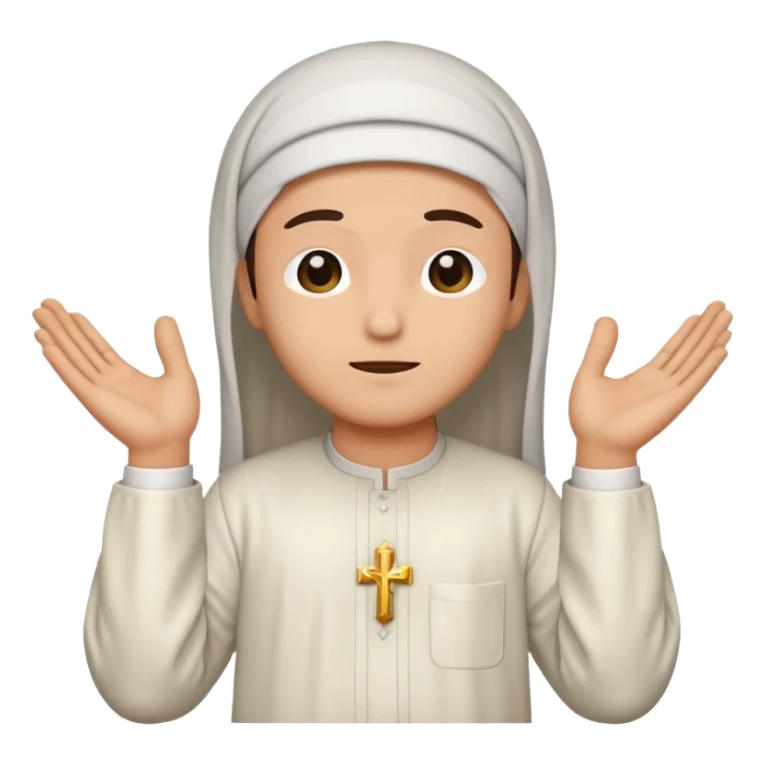 Make a person praying in Islam religion make it a sideways facing 2d emoji sticker