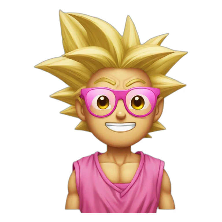 Goku dragon ball z wearing pink glasses sticker