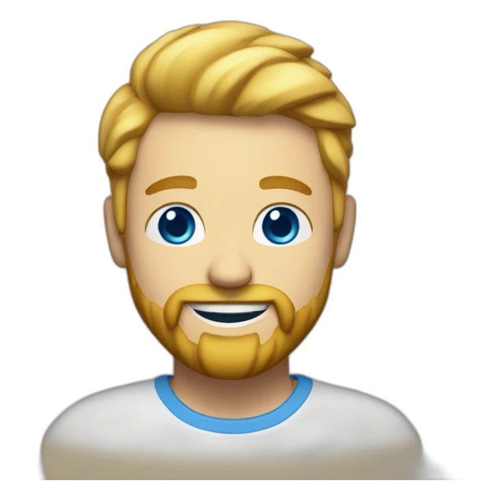 gleddyn with blue eyes and a blonde beard smiling full face sticker