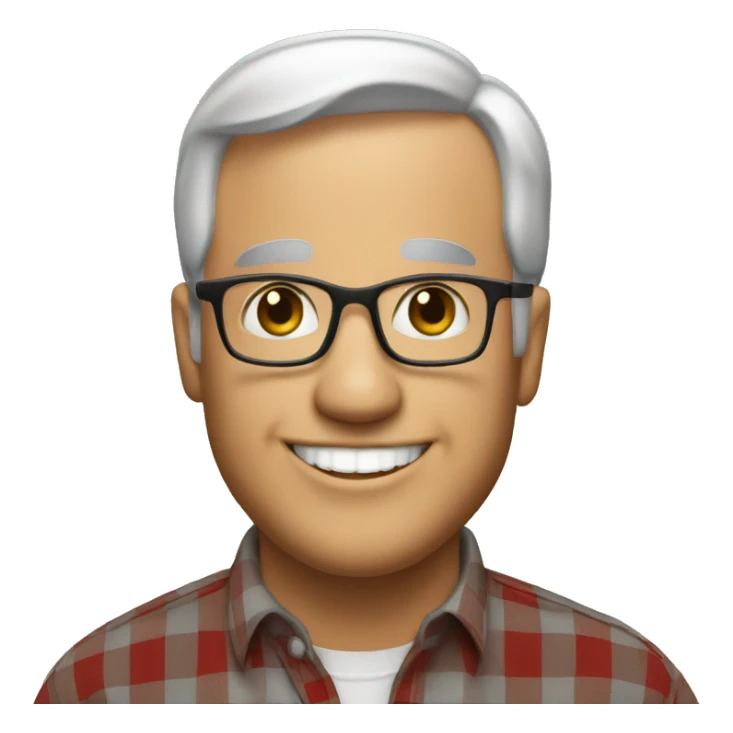 Tim Walz smiling & wearing a plaid shirt sticker