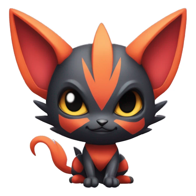 Cool Cute Edgy Chibi Noibat-Litten-Pokémon-Fakémon-hybrid sticker
