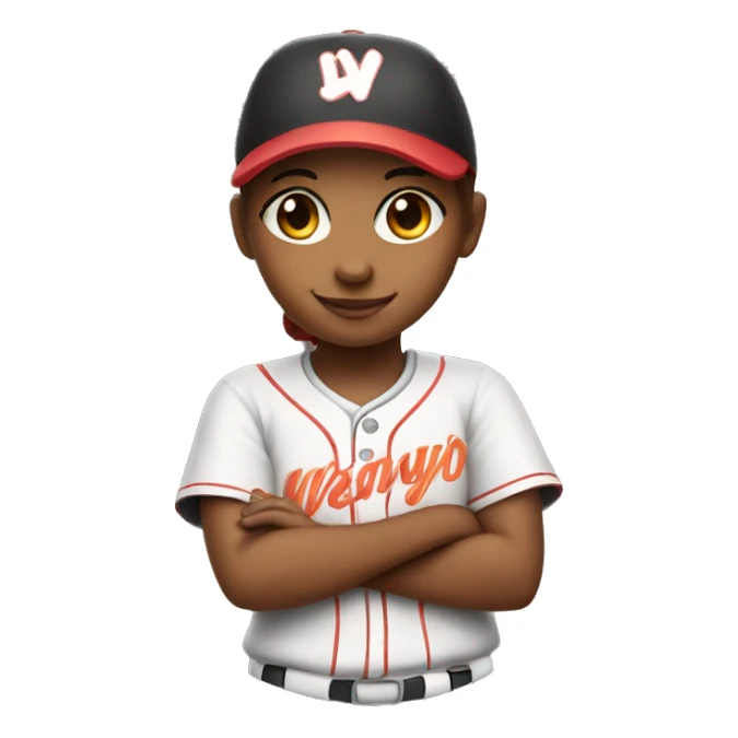 Cute softball player with a w on the shirt sticker