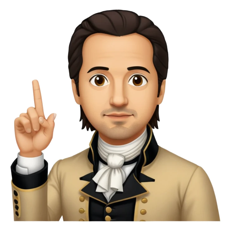 lin manuel miranda as alexander hamilton sticking up the middle finger sticker