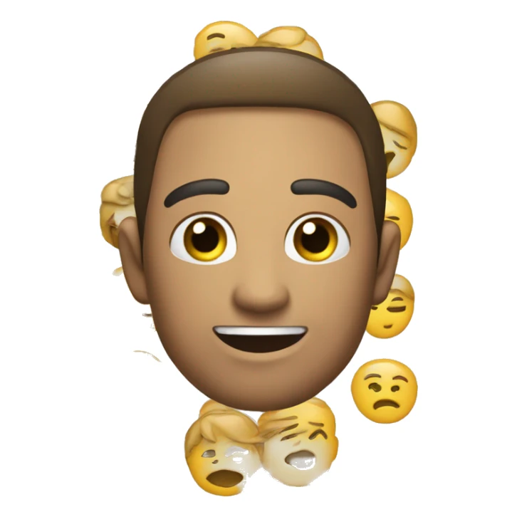 um emoji com as duas mãos na cabeça com uma cara assustada  sticker