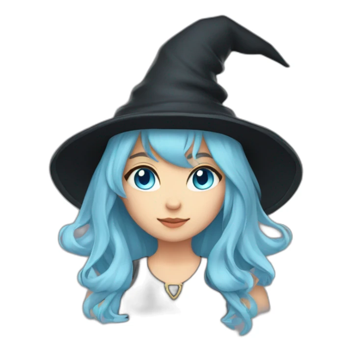 witch hat girl dark blond hair cat ears light blue eyes sticker