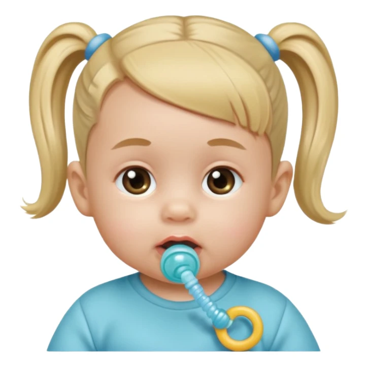 very smalll  baby with ponytail and pacifier sticker