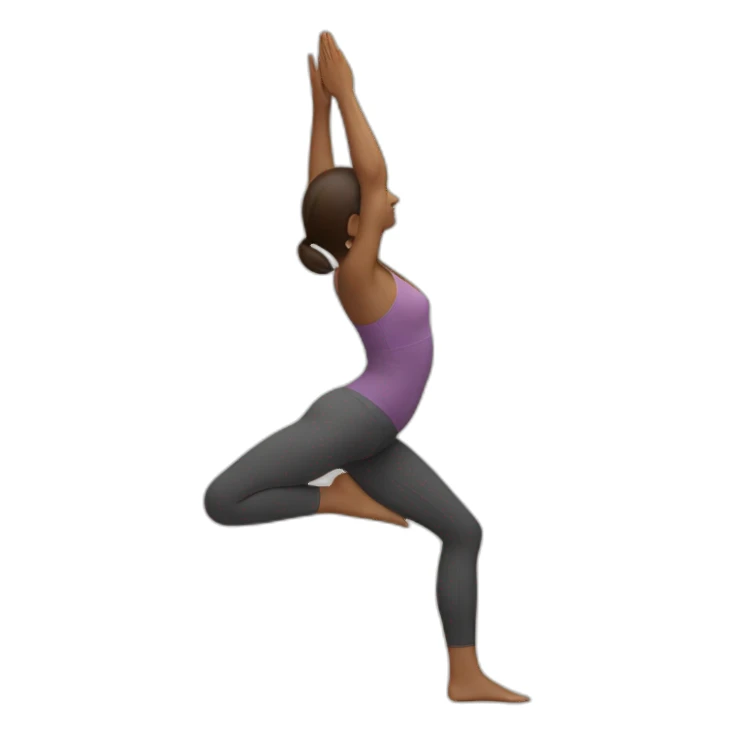 Yoga pose standing on one leg with other in air in a binding sticker