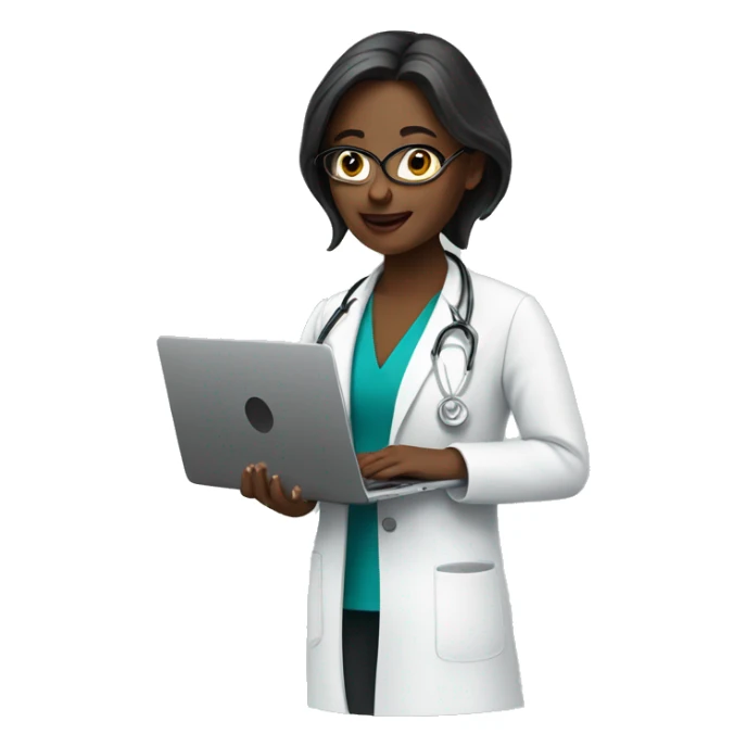 female doctor-with-laptop sticker