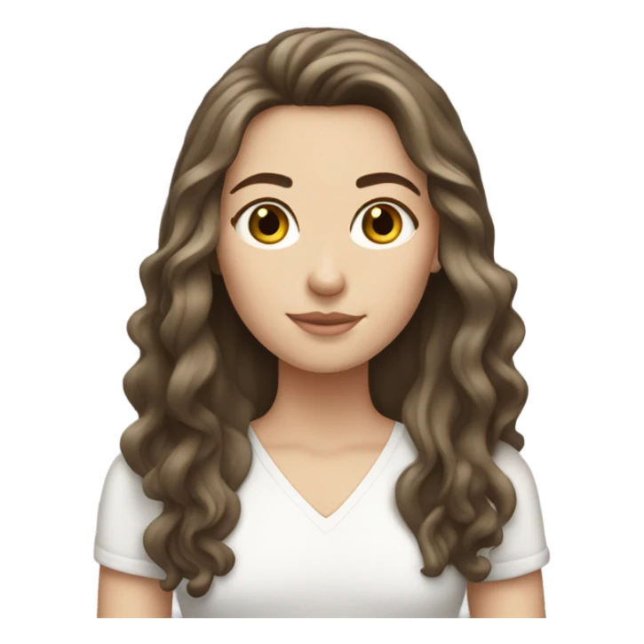 Brunette white girl with long pretty hair sticker