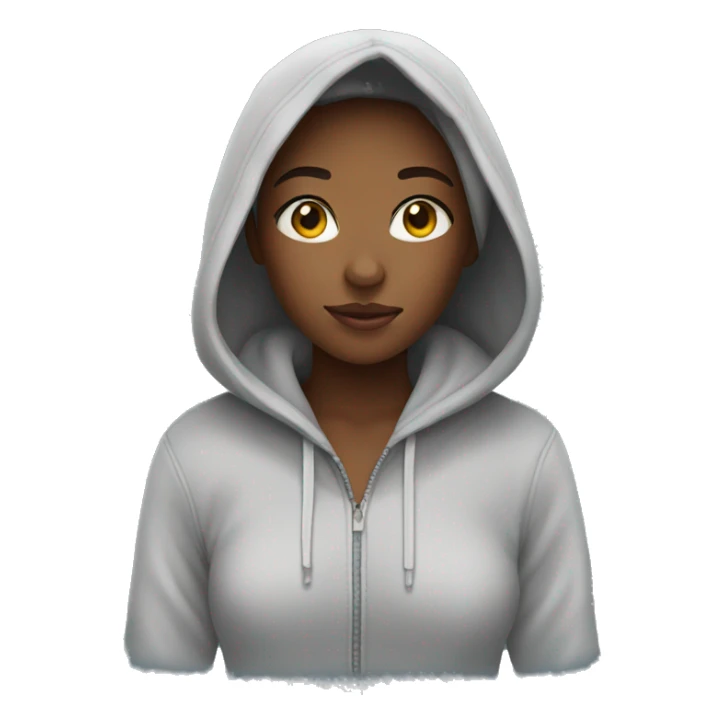 Teen girl wearing a hoodie sticker