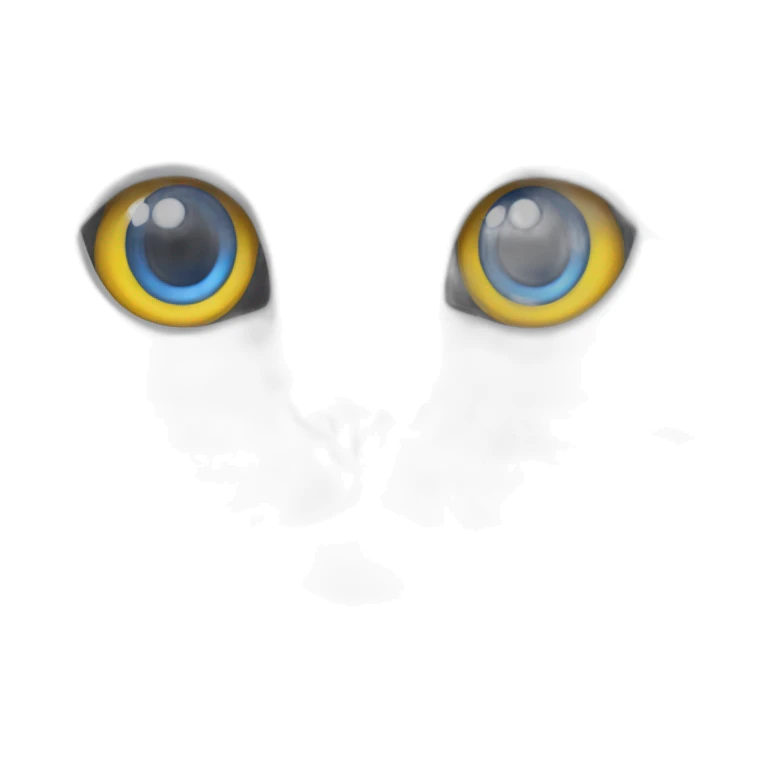 white cat with one blue and one yellow eyes  sticker