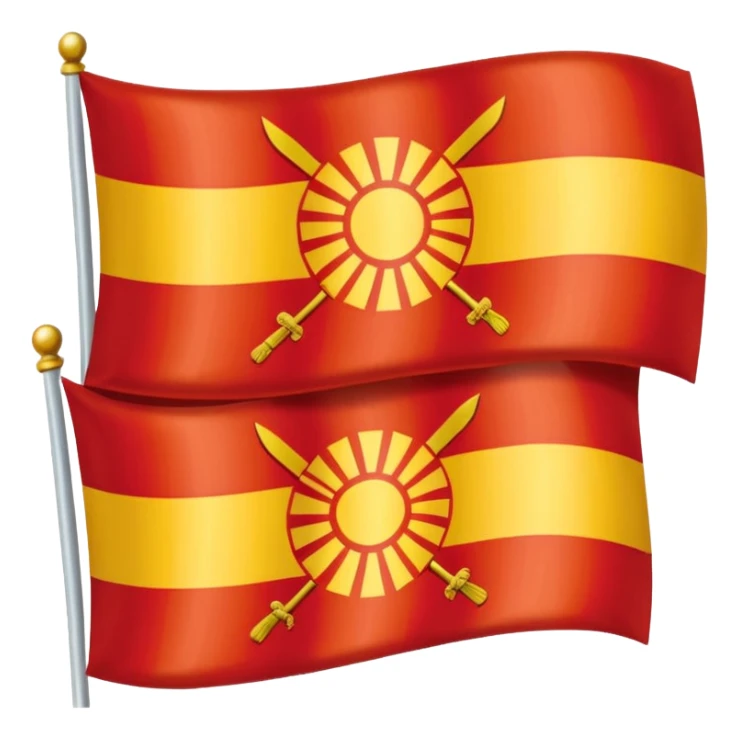 combine half the macedonian flag with half the polish flag so there is an even amount of each in the one flag. keep the colours of the flags the same do not merge them. just cut half of each and put them together, the polish flag is this 🇵🇱 and macedonian is this 🇲🇰 sticker