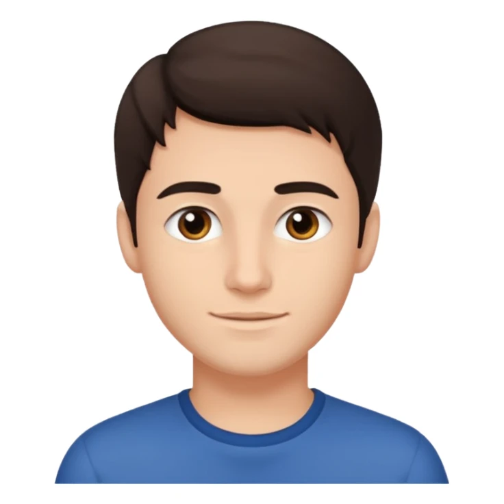 young man dark brown hair sticker