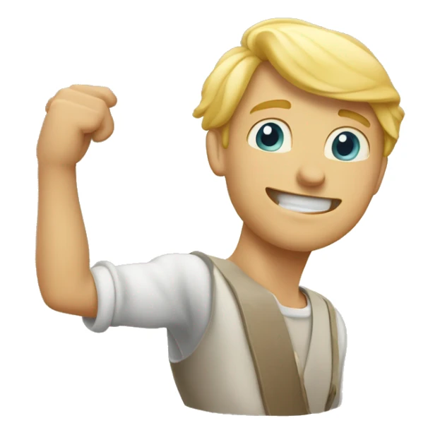 Homme blond tenant une Croix Chrétienne dans ses mains  sticker