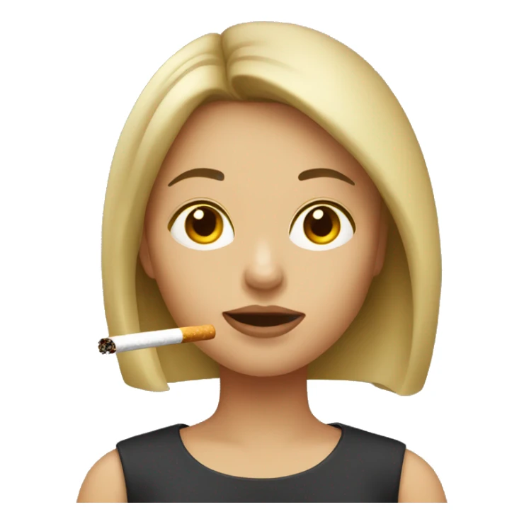 girl with dark blonde hair smoking a cigarette sticker