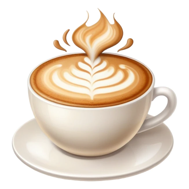 cappuccino in a cup with foam art sticker