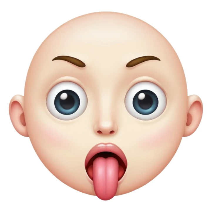 weird face with mismatched eyes and tongue sticking out sticker