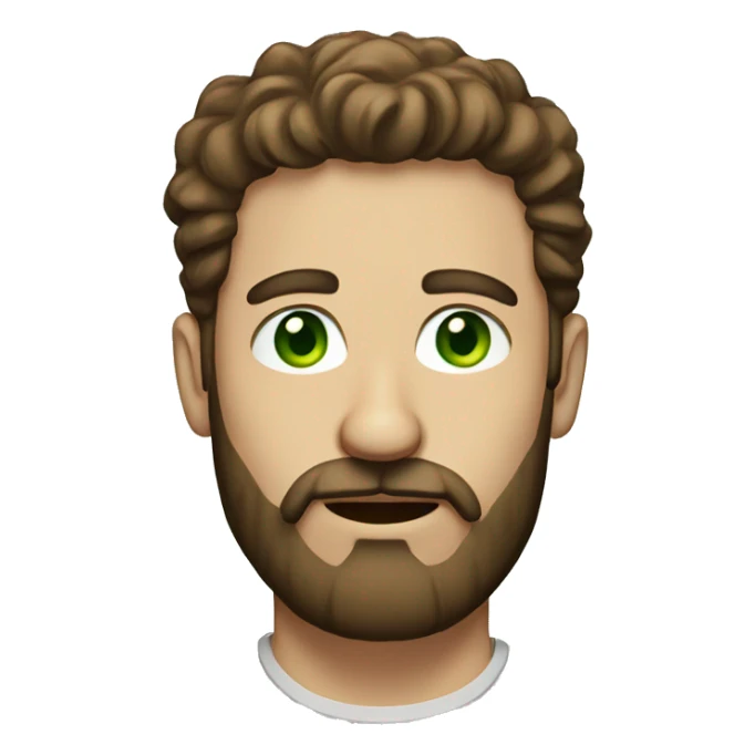 Man with beard portrait with green eyes and brown hair sticker