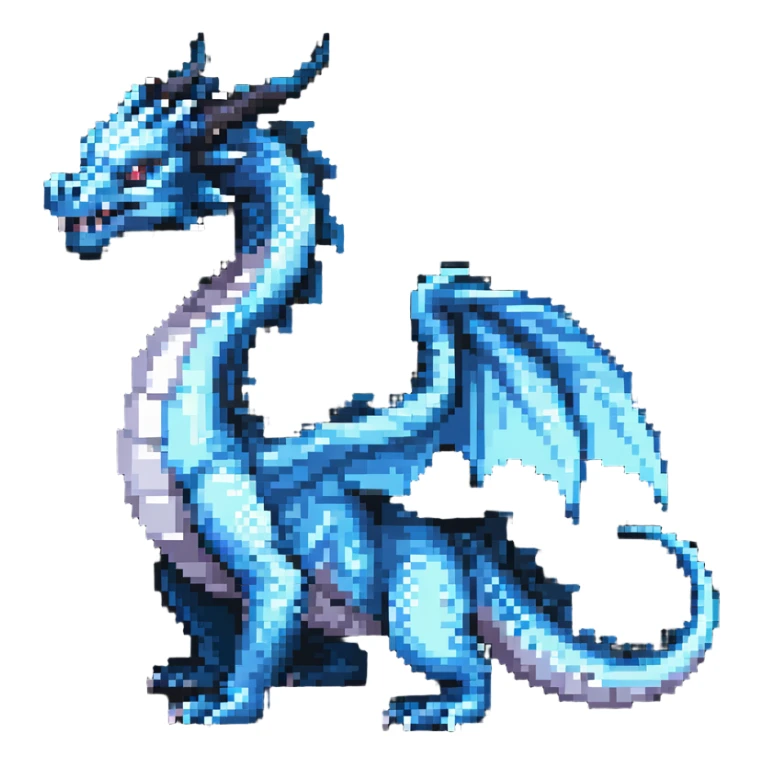 Gyarados from Pokemon, blue serpentine dragon sticker