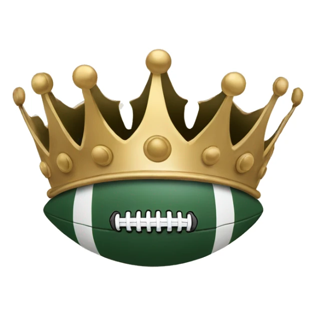 Crown on top of football sticker
