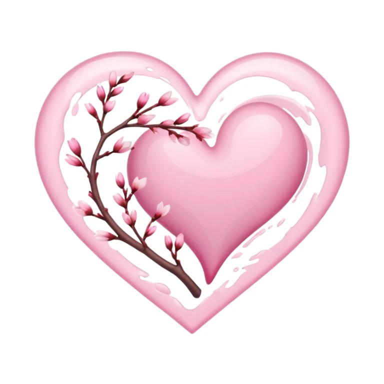 sakura heart with a cherry blossom petal swirl sticker