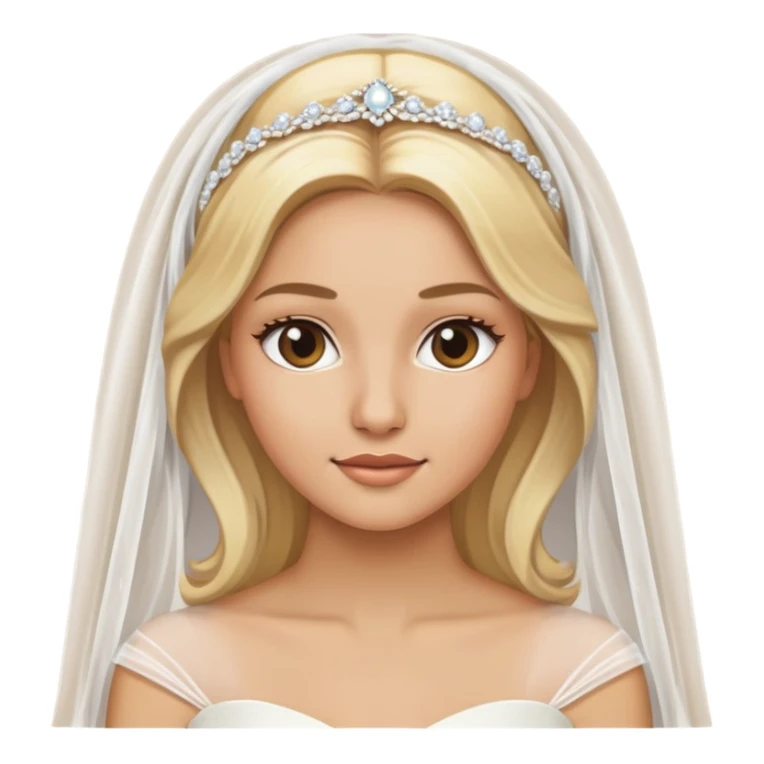 beautiful blonde bride with veil and light brown skin sticker