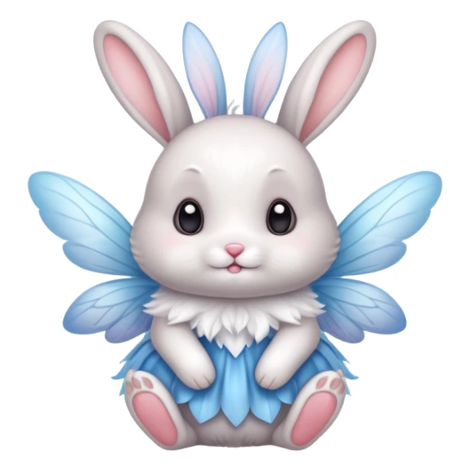 Cute rabbit with fairy wings sticker