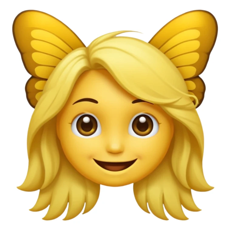 Emoji sourire avec un nœud papillon dans les cheveux sticker