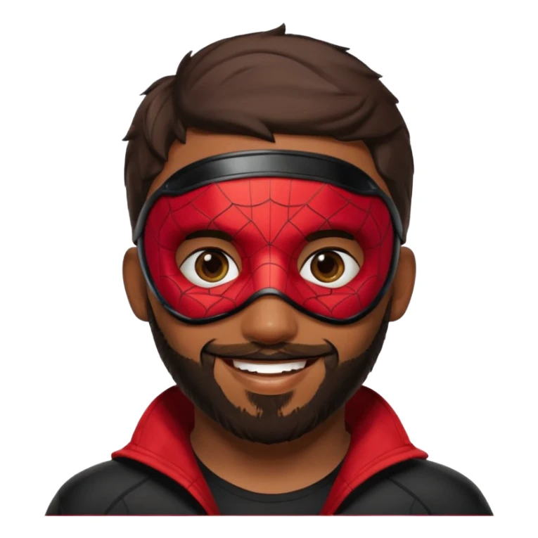 Miles Morales with beard, eye mask, low fade sticker