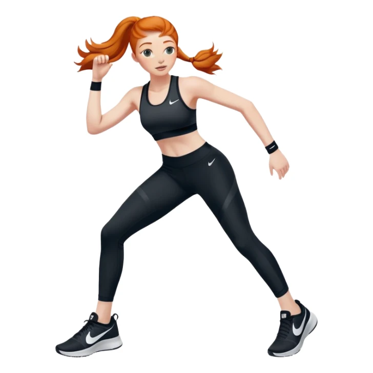 ginger girl wearing nike pro leggins sticker
