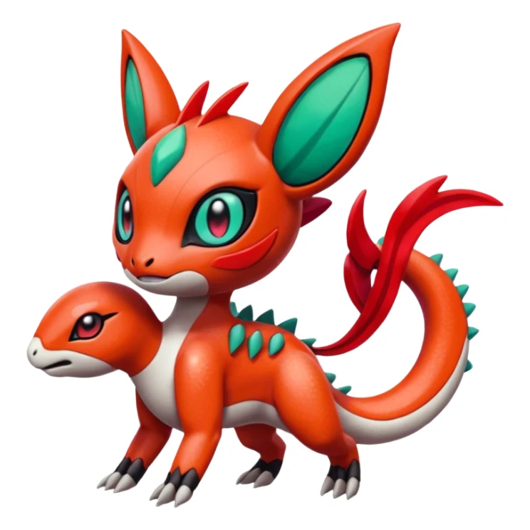 Meloetta-Guilmon-Gabite-Pokémon-Fakémon-creature sticker