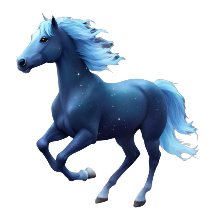 Ethereal glittering horse galloping through constellations and nebulas sticker