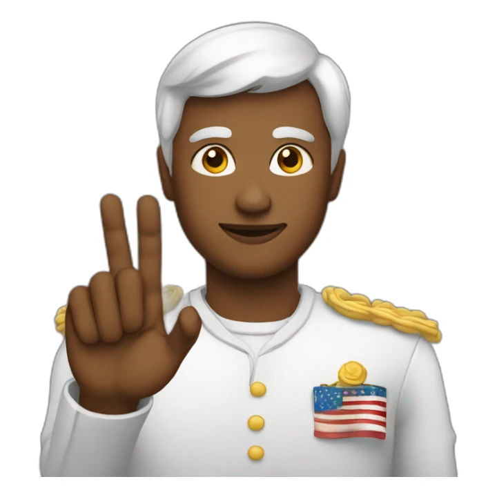 Person with right hand on the chest patriotically sticker