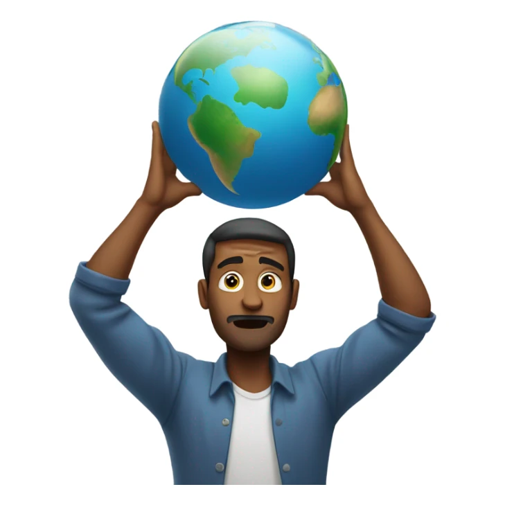 Man carrying weight of the world sticker