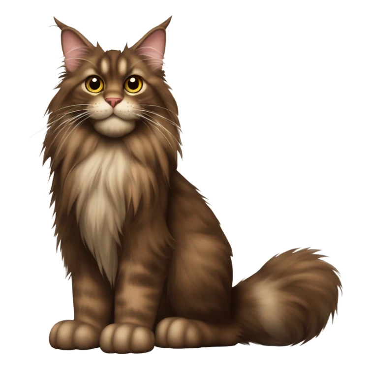 Brown Maine coon cat sticker
