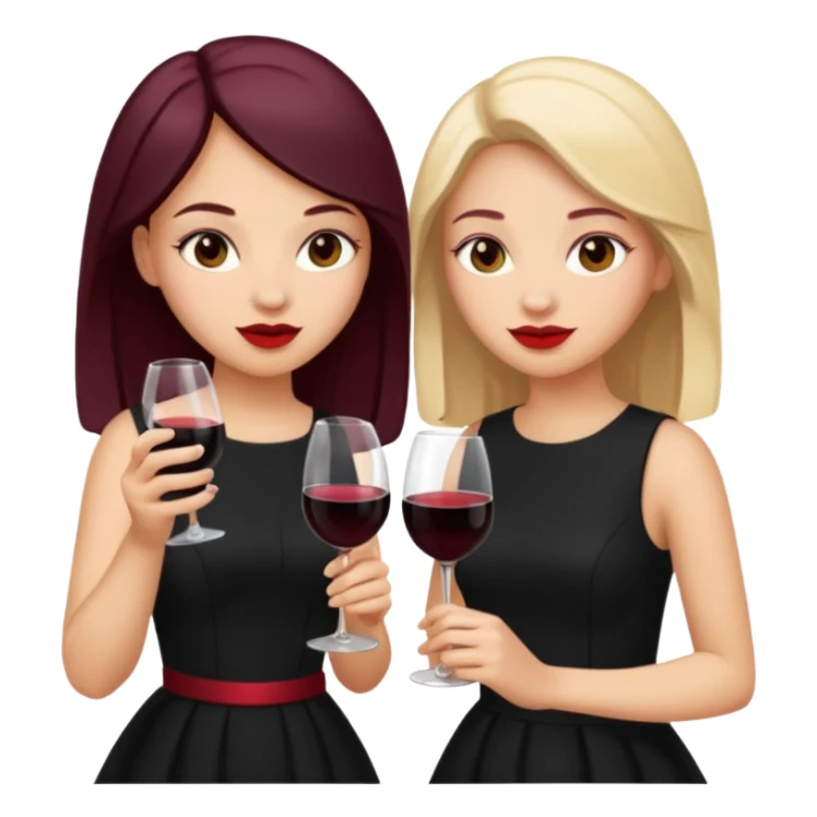 2 girls in black drinking wine sticker