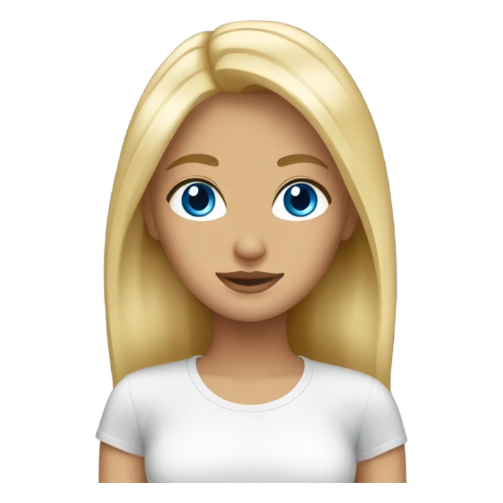 Blonde girl blue eyes tan skin sticker