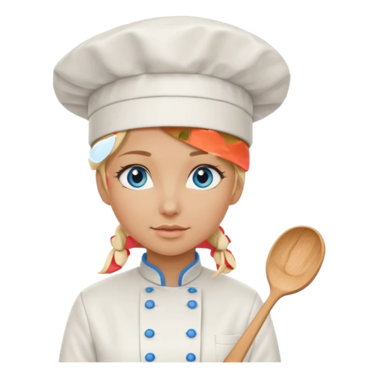 Blonde blue eyed female chef sticker