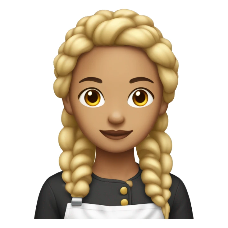Lightskin girl with blonde braids cooking sticker