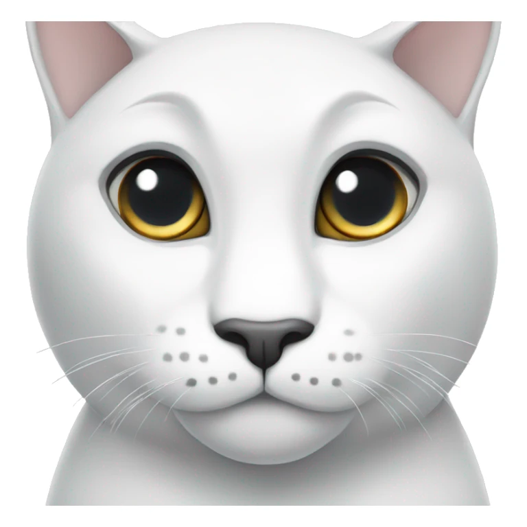 Big white cat with grey eyes sticker
