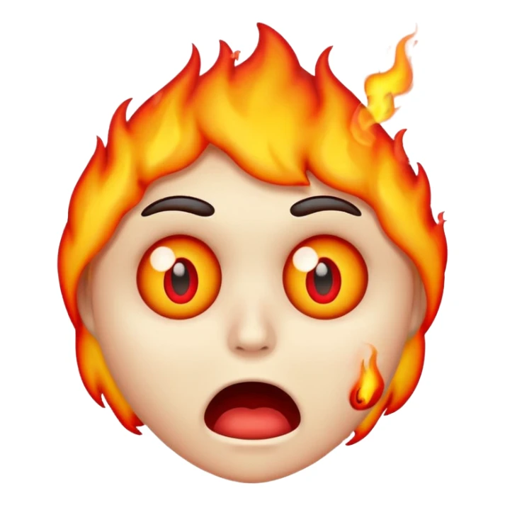 emoji scared and worried face with burning eyes and vomiting sticker