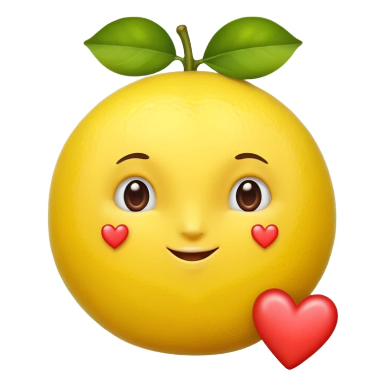 A lemon with hearts saying I love you sticker