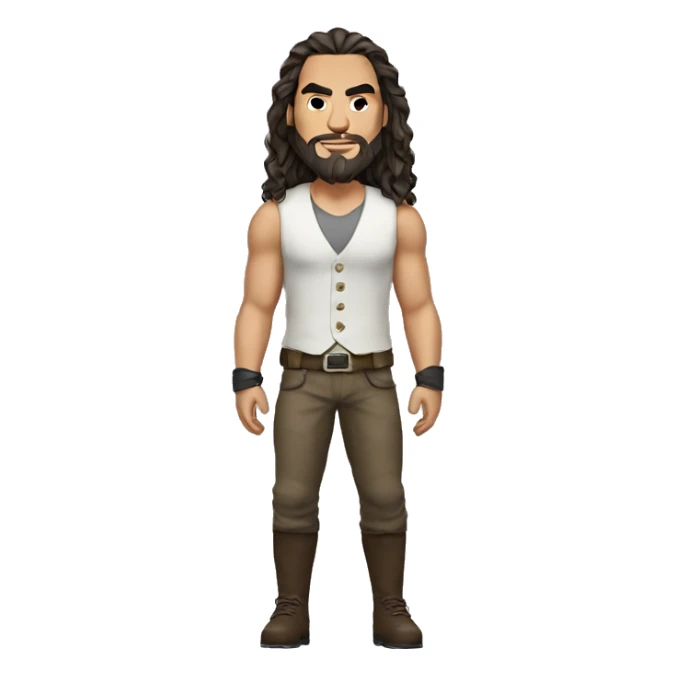 realistic jason momoa wearing vest sticker