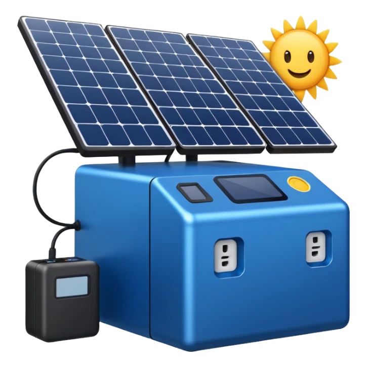 home energy storage pluged to solar pannels sticker