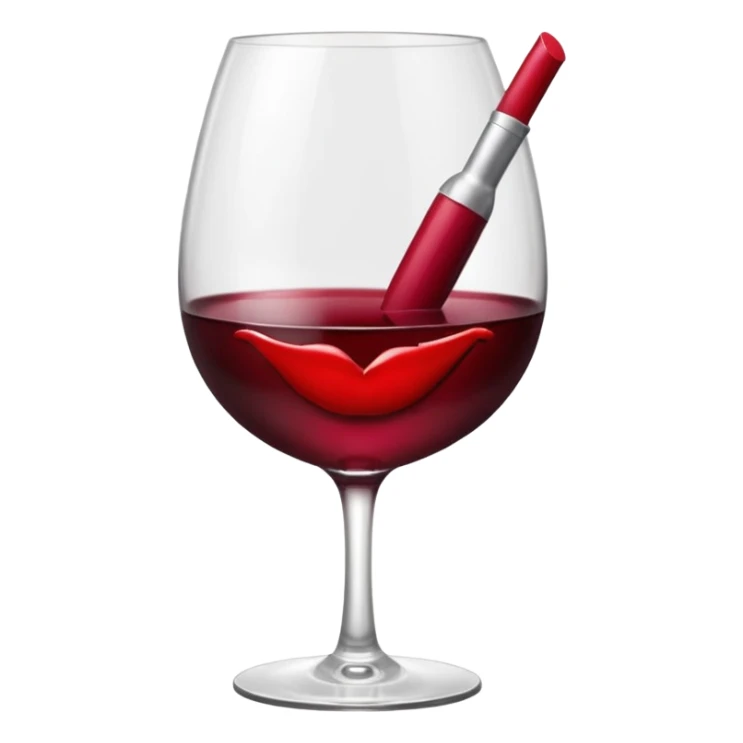 lipstick kiss on red wine glass sticker