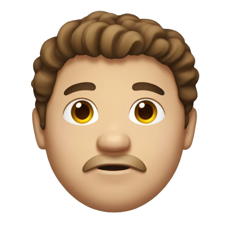 big fat man with brown hair sticker