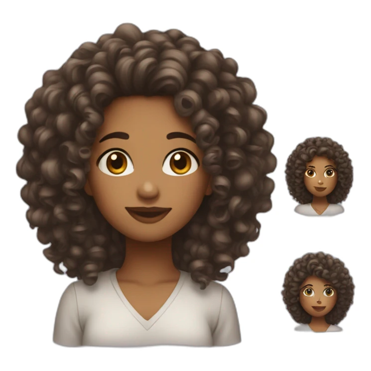 Girl curly haïr sticker